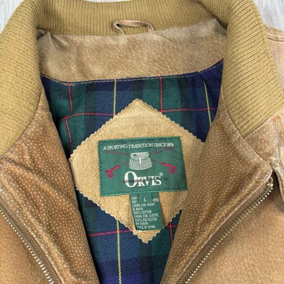 Orvis Leather Bomber Jacket Aviator Vintage Brown Mens Size L Large - Picture 4 of 16